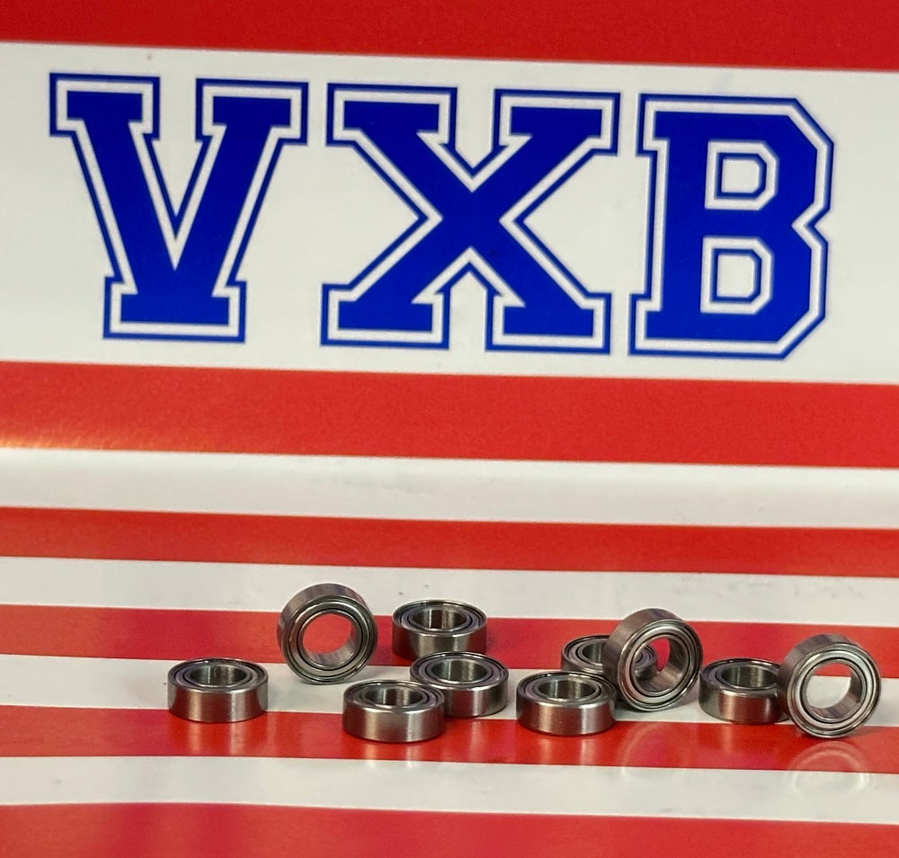 10-Pack 5mm Bore Stainless Steel Shielded Miniature Bearing