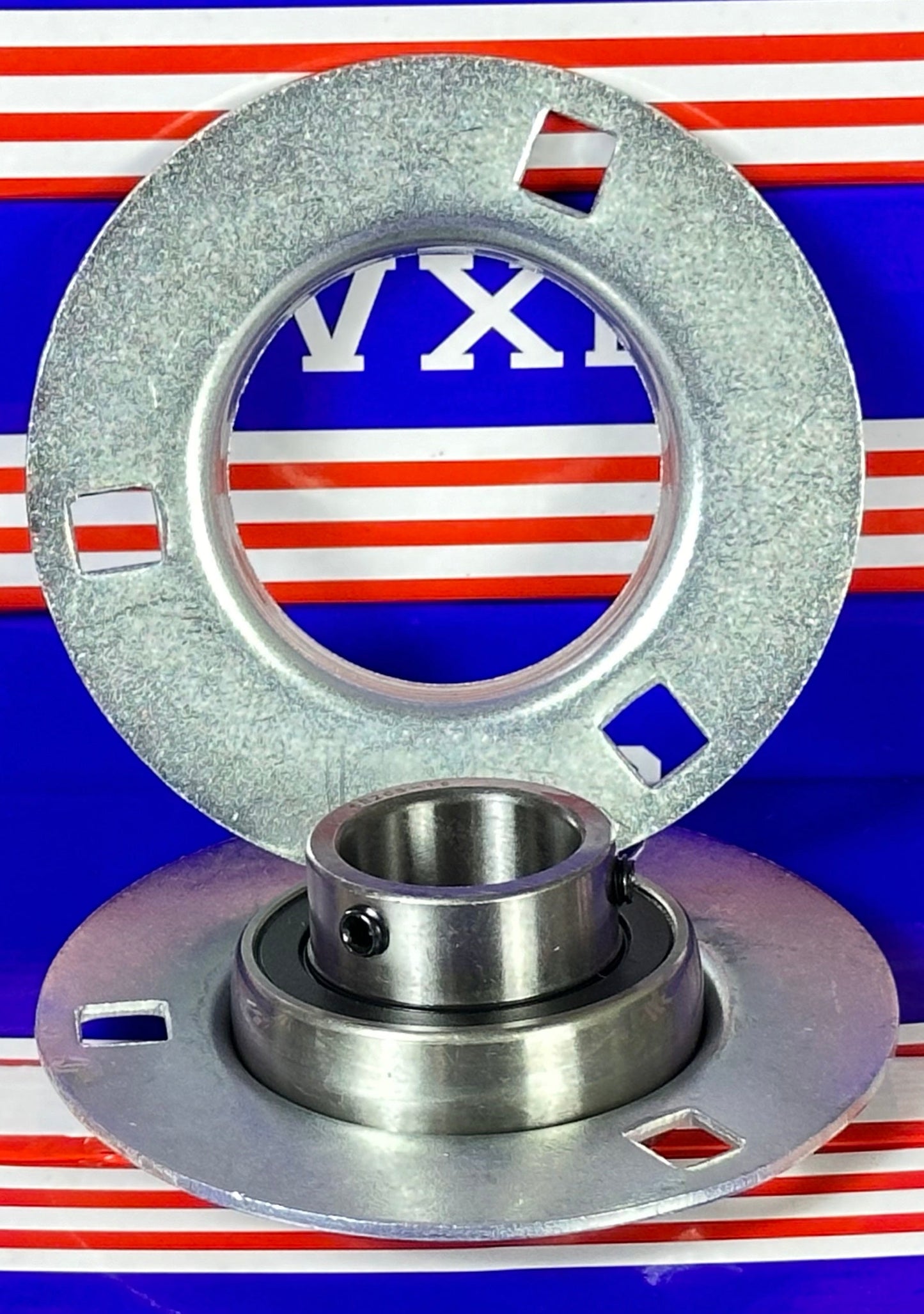1" Inch Bore Flanged Bearing SBPF205-16 - 3-Bolt Pressed Steel Housing