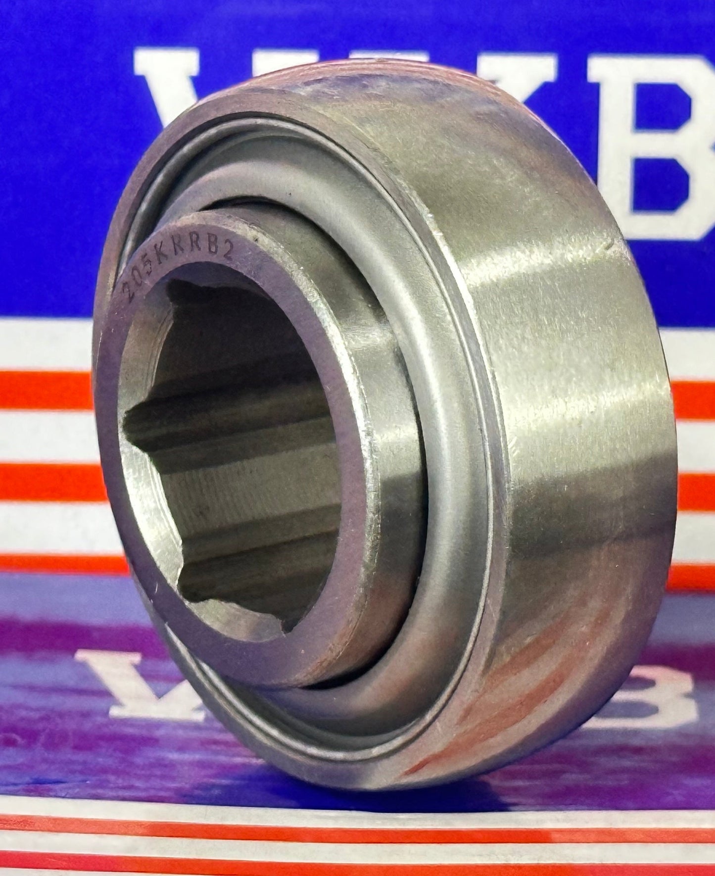 205KRRB2 Agricultural Machinery bearing - Two Single lip Seals & Hex bore & Spherical OD