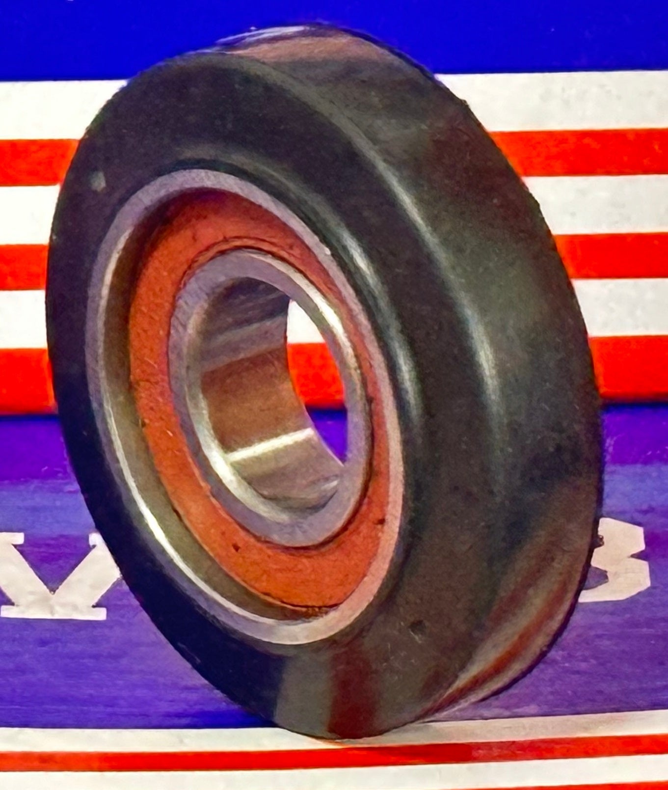 15x46x13mm Polyurethane Wheel Roller Bearing 10mm Black Tire