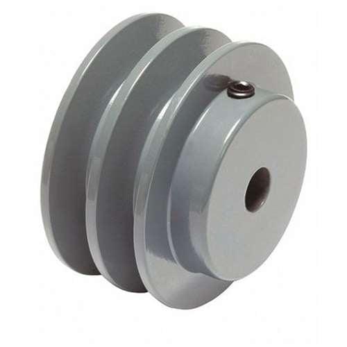 2AK-20 1/2" Bore Solid Sheave Pulley - 2" OD , Hex set screws 2 grooves for V-belts size 4L, 3L 2AK (OD 2"- ID 1/2")