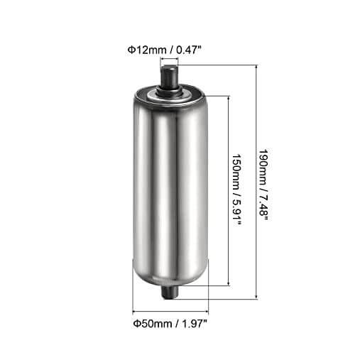 Gravity Conveyor Roller - 2" Diameter x 6" Length - Stainless Steel