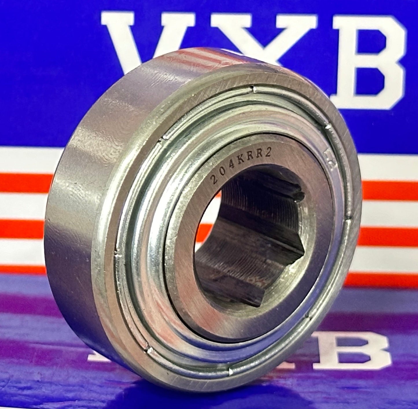 204KRR2 Agricultural Machinery bearing - Two Single lip Seals & Hex bore