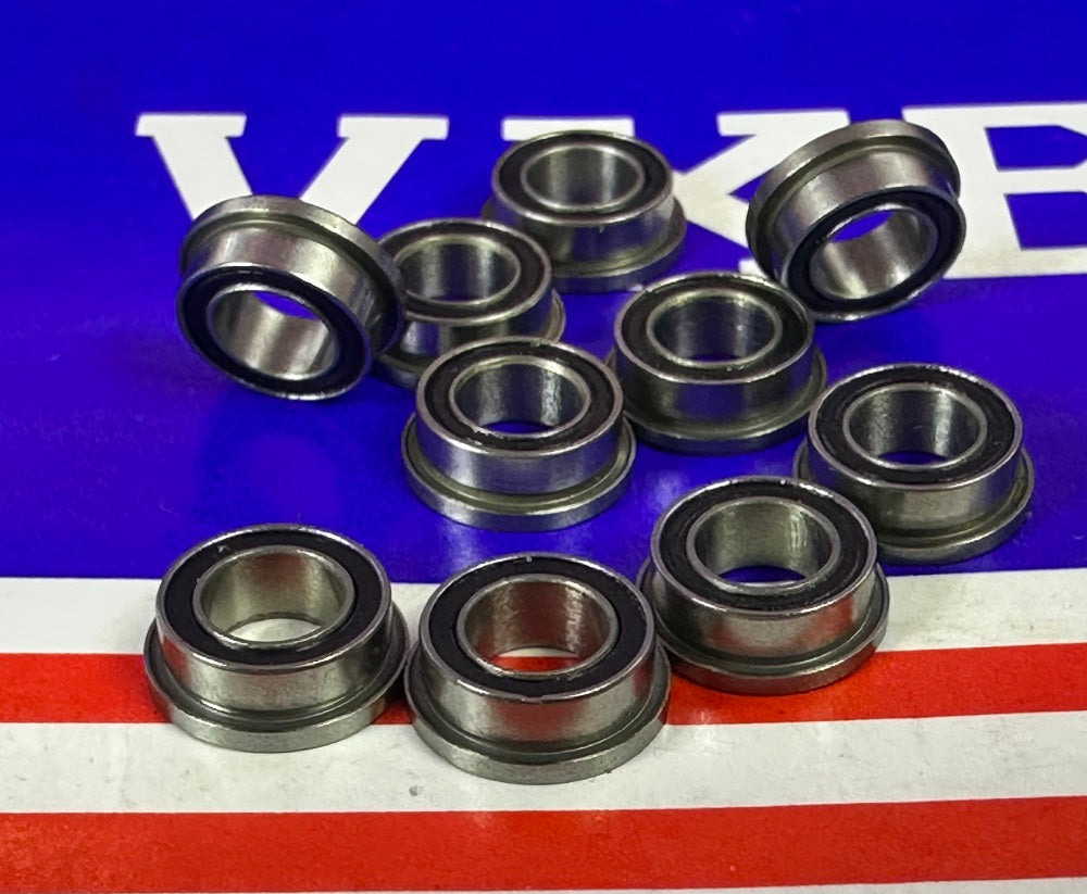 10-Pack Stainless Steel Flanged Bearings SFR156-2RS 3/16x5/16x1/8 inch Sealed Bearings