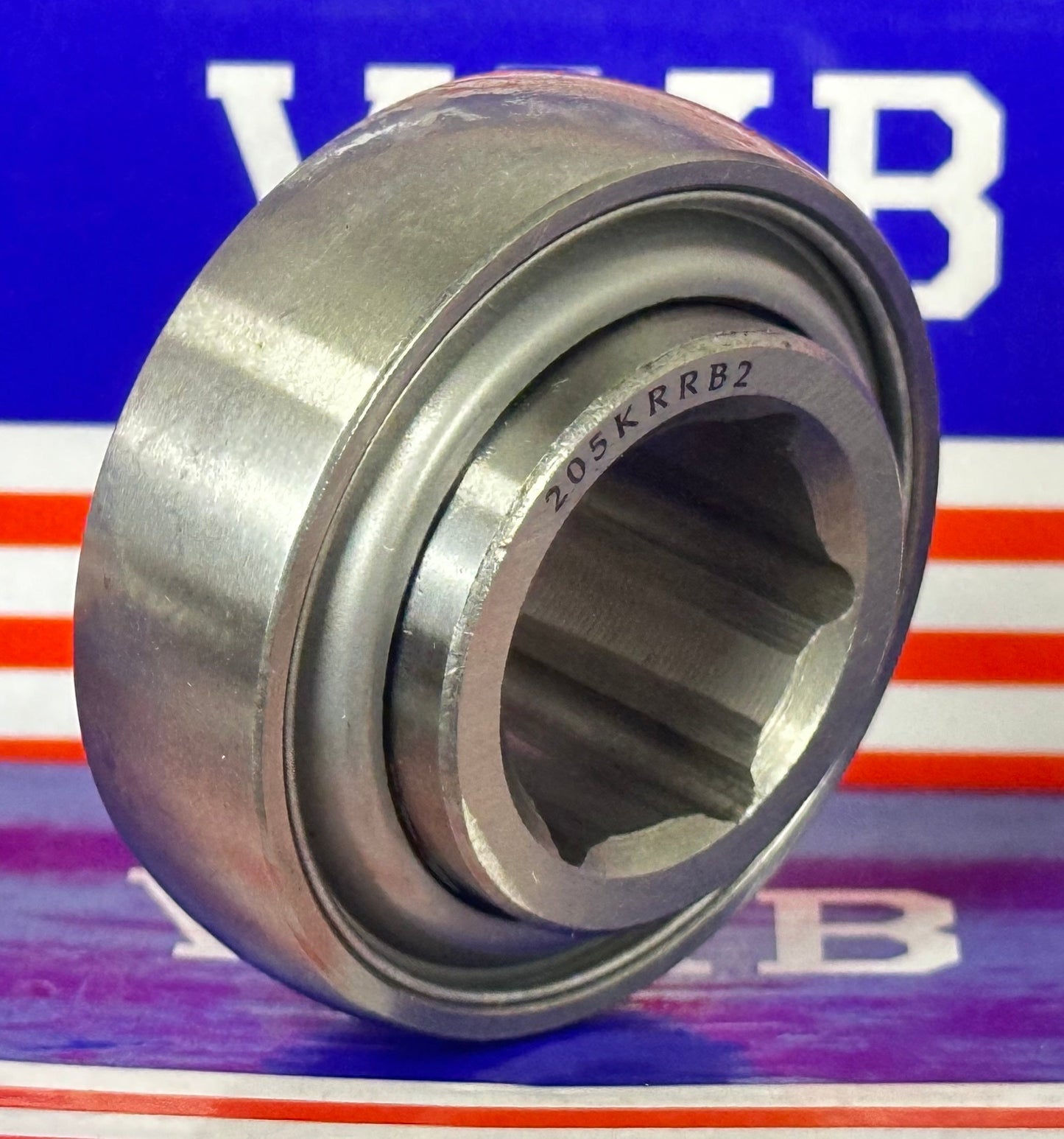 205KRRB2 Agricultural Machinery bearing - Two Single lip Seals & Hex bore & Spherical OD