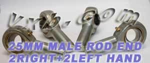 4 Male Rod End 25mm POS25 2 Right & 2 Left Hand Bearing