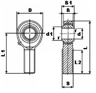 4 Male Rod End 25mm POS25 2 Right & 2 Left Hand Bearing