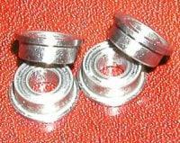 4-Pack Slot Car Axle Flanged Ceramic Bearings 1/8" x 1/4"