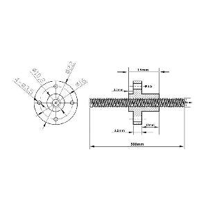 400MM long lead screw & a nut