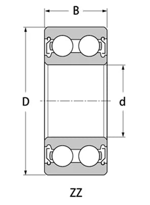 4310-2RS Sealed Double Row Ball Bearing 50x110x40