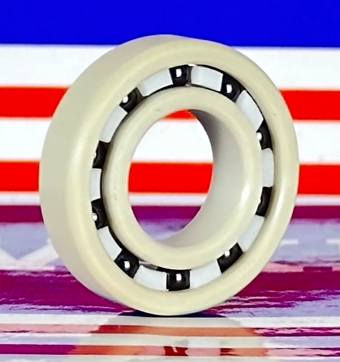 6901 PEEK Ball Bearing - Si₃N₄ Ceramic Balls - PTFE Cage - 12x24x6mm
