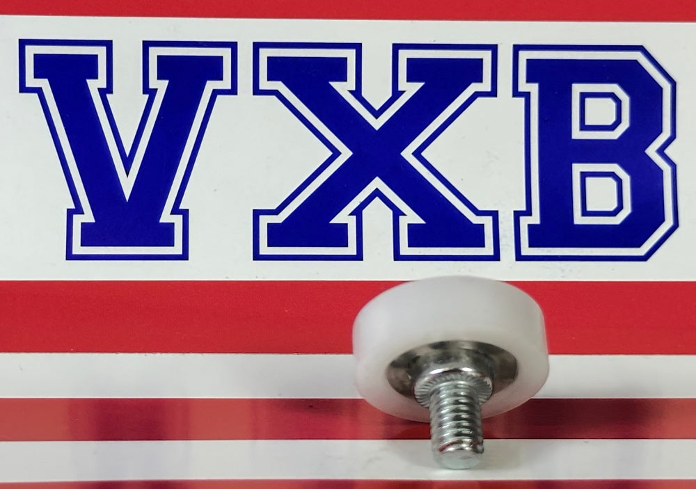 Flat Nylon Ball Bearing - 22mm White Plastic Tire for sliding doors & windows