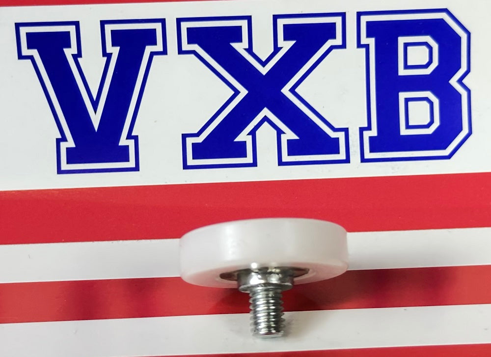 Flat Nylon Ball Bearing - 28mm White Plastic Tire for sliding doors & windows