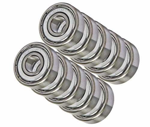10-Pack 4x7mm Ball Bearings - Metal Shielded - 4mm Bore