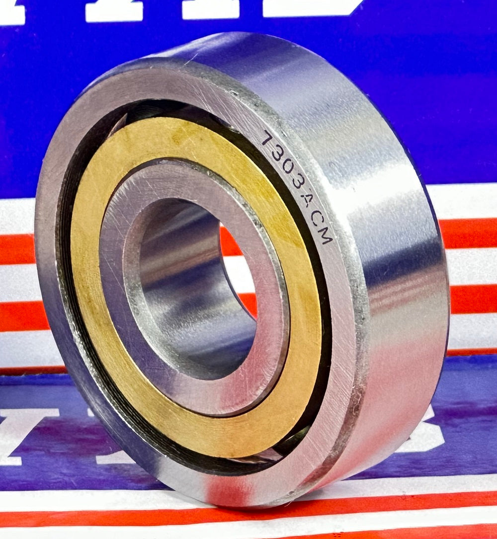 7303ACM Angular Contact bearing Bronze Cage 17x47x14mm