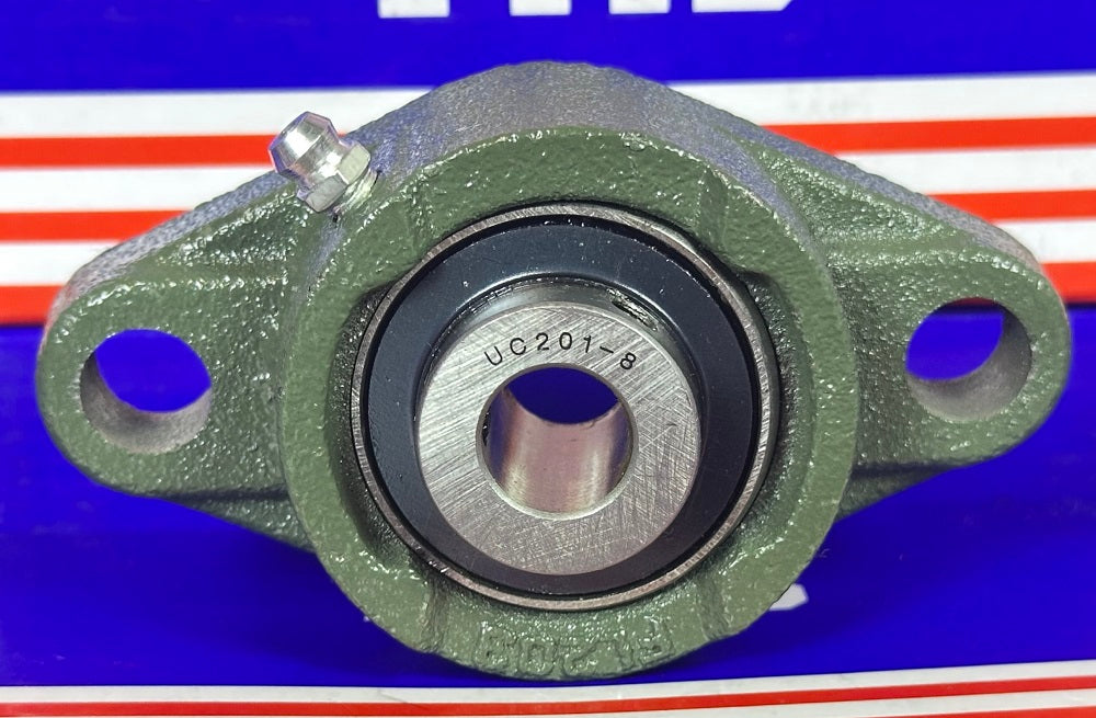 1/2 Bearing UCFL201-8 + 2-Bolt Flanged Cast Housing Mounted Bearing