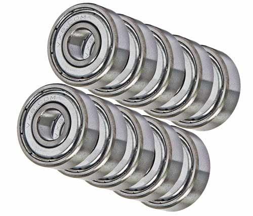 10-Pack 5x9x3 Stainless Steel Shielded Miniature Bearing