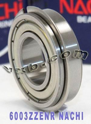 6003ZZENR Nachi Bearing 17x35x10mm - Double Shielded C3 Snap Ring Japan Made