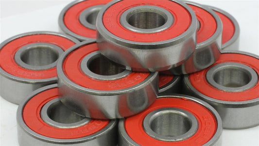 100-Pack 608-2RS Skate Ball Bearings - Red Seals