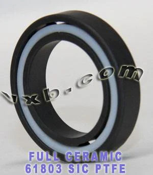 61803 Silicon Carbide Full Ceramic Ball Bearing 17x26x5mm
