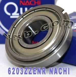 6203ZZENR Nachi Bearing 17x40x12mm - Double Shielded C3 Snap Ring Japan Made