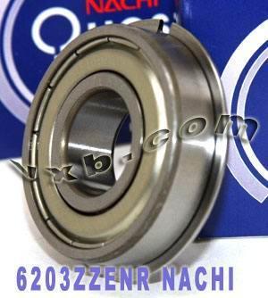 6203ZZENR Nachi Bearing 17x40x12mm - Double Shielded C3 Snap Ring Japan Made