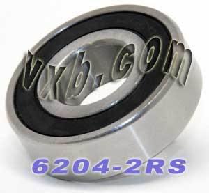 4-Pack 6204-2RS Ball Bearings Dual Sided Rubber Sealed