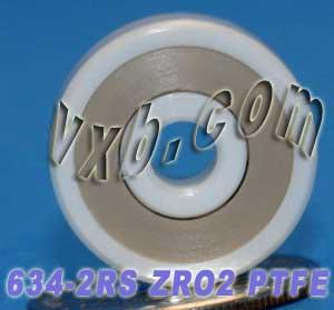 Full Ceramic 634-2RS Bearing 4x16x5 ZrO2 Miniature Sealed Bearing