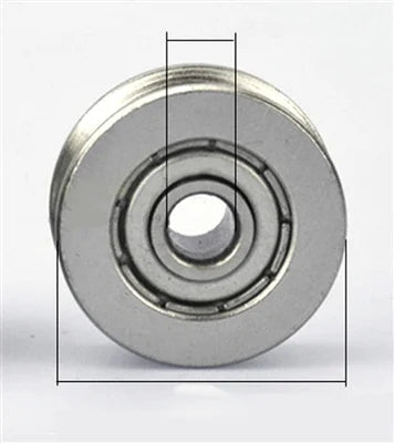 6mm Bore Bearing - 25mm Stainless Steel Pulley U-Groove Track Roller Bearing 6x25x7mm