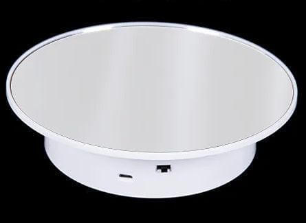 8" Electric Turntable Motorized Rotating Display Stand - White