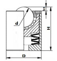 88 lbs Load Capacity Cylinder Spring Ball Transfer Bearing Unit
