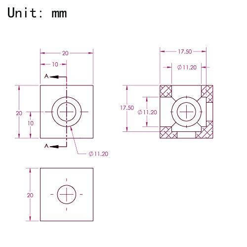 8PCS Black Corner Bracket Cube (20x20x20mm) for 6mm Slot Aluminum Extrusion Profile 2020 Series (Cube Corner-8PCS)