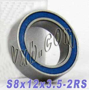 8x12 Sealed Bearing 8x12x3.5 Stainless Steel Miniature