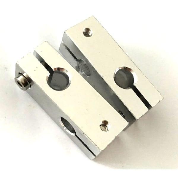 Aluminum Alloy 8mm-12mm Shaft Cross Double-hole Connector Support Clamp