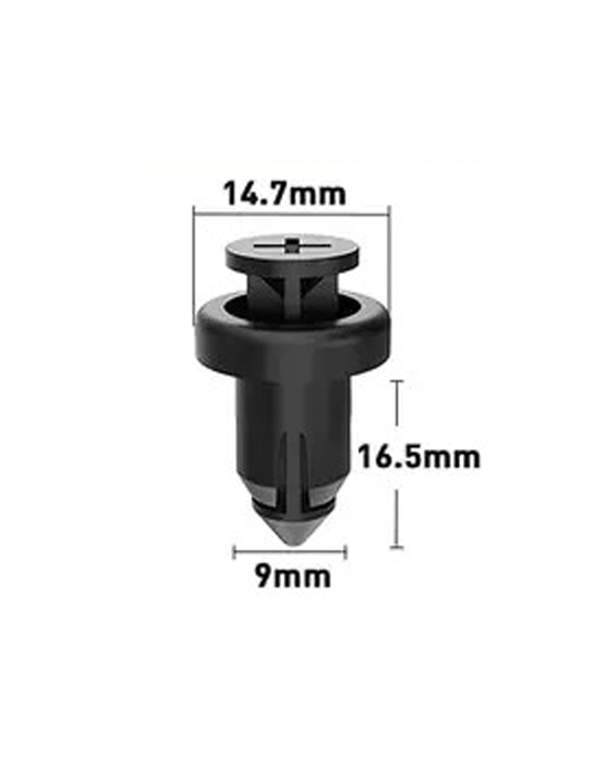 9mm Hole Push-in Plastic Rivet 16.5mm Auto Trim Fastener 9x16.5mm
