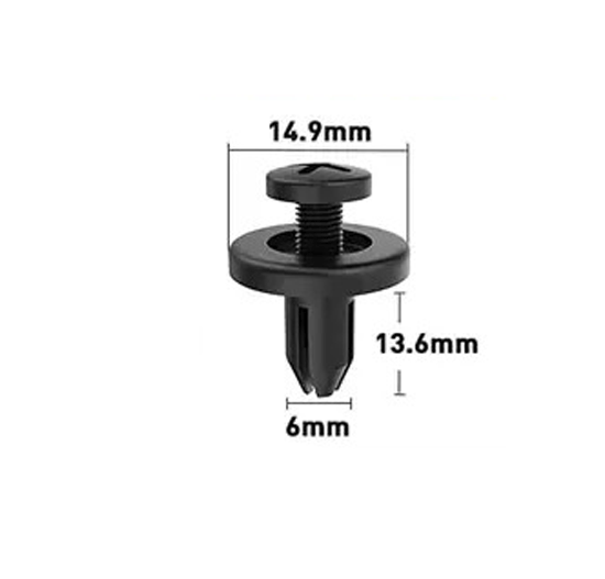 6mm Hole Push-in Plastic Rivet 13.6mm Auto Trim Fastener 6x13.6mm