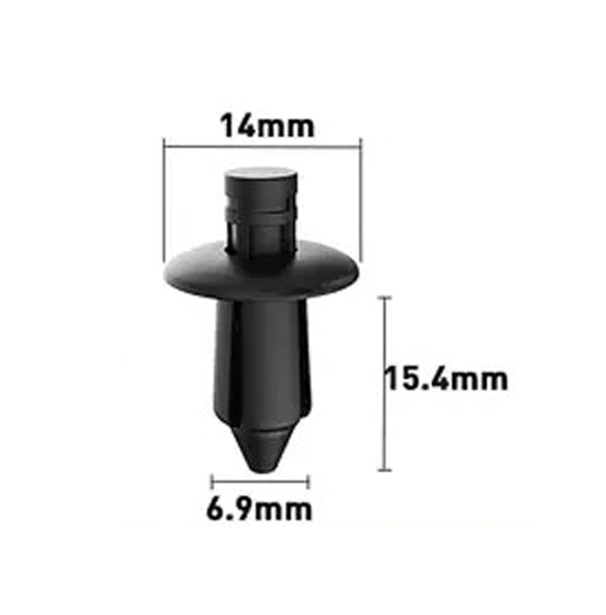 6.9mm Hole Push-in Plastic Rivet 15.4mm Auto Trim Fastener 6.9x15.4mm