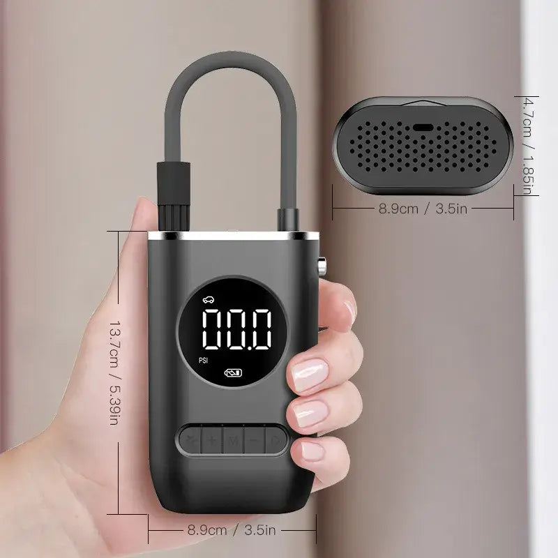 Car Portable Tire Inflator Wireless/Cordless USB-C Rechargeable Battery Operated