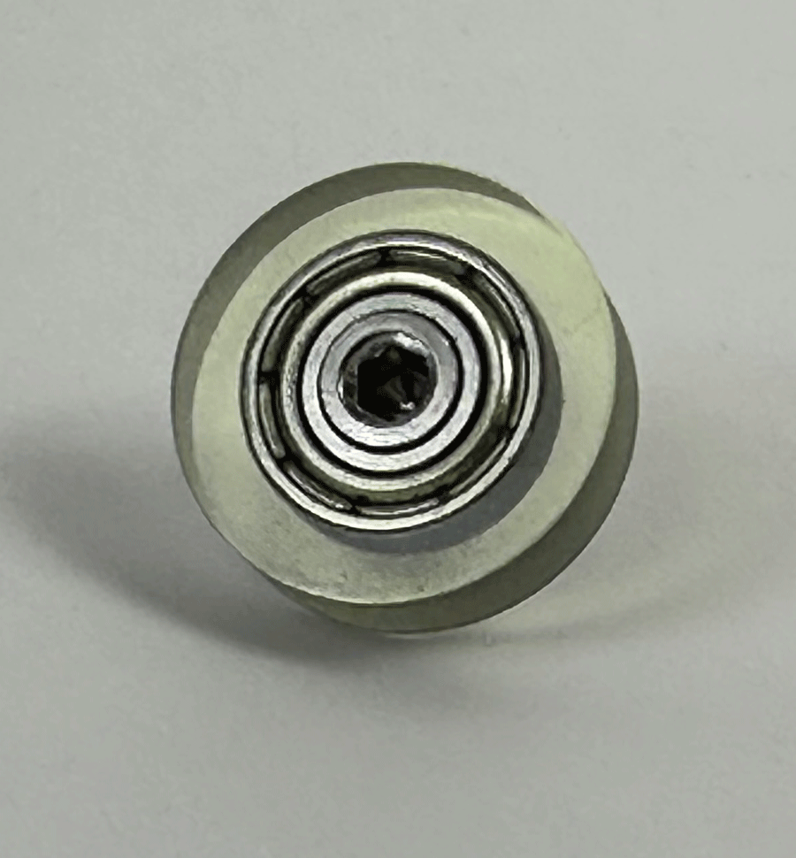 PU3x12x3ZZ GREEN PU Covered Bearing M3 Stud