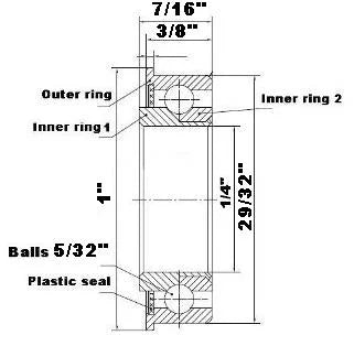 F0829 Flanged Bearing - Full Complement - 1/4x29/32x7/16 Inch