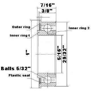 5/16" ID Flanged Ball Bearing 5/16" x 29/32" x 7/16" F1029