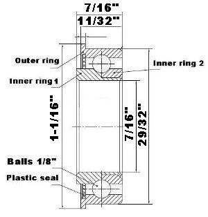 F1429 Flanged Bearing - Full Complement - 7/16x29/32x7/16 Inch