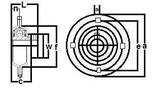 FHPFFZ210-50mmG Flange Pressed Steel 4 Bolt 50mm Bearing