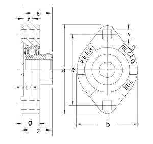 FHSFLCTQ205-14 Bearing Flange Ductile Flush 2 Bolt 7/8