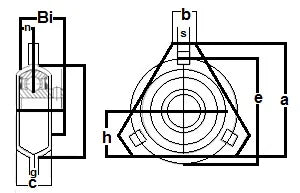 FHSPFTZ207-35mm Flange 3 Bolt Triangle 35mm Bearing