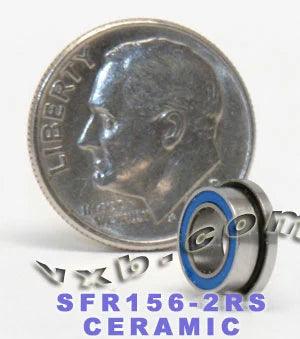 Flanged Bearing SFR156-2RS 3/16x5/16x1/8 inch Ceramic Bearing