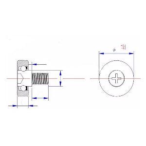 Flat Nylon Ball Bearing - 24mm White Plastic Tire for sliding doors & windows