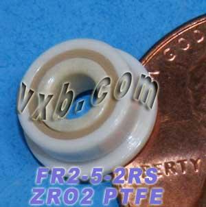 FR2-5-2RS Full Ceramic Flanged Bearing 1/8" x 5/16x9/64 inch ZrO2