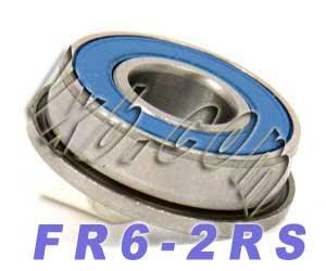 FR6-2RS Flanged Sealed Bearing 3/8" x 7/8" x 9/32" - Miniature
