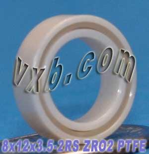 Full Ceramic MR128-2RS Sealed Miniature Ball Bearing 8x12x3.5 ZrO2